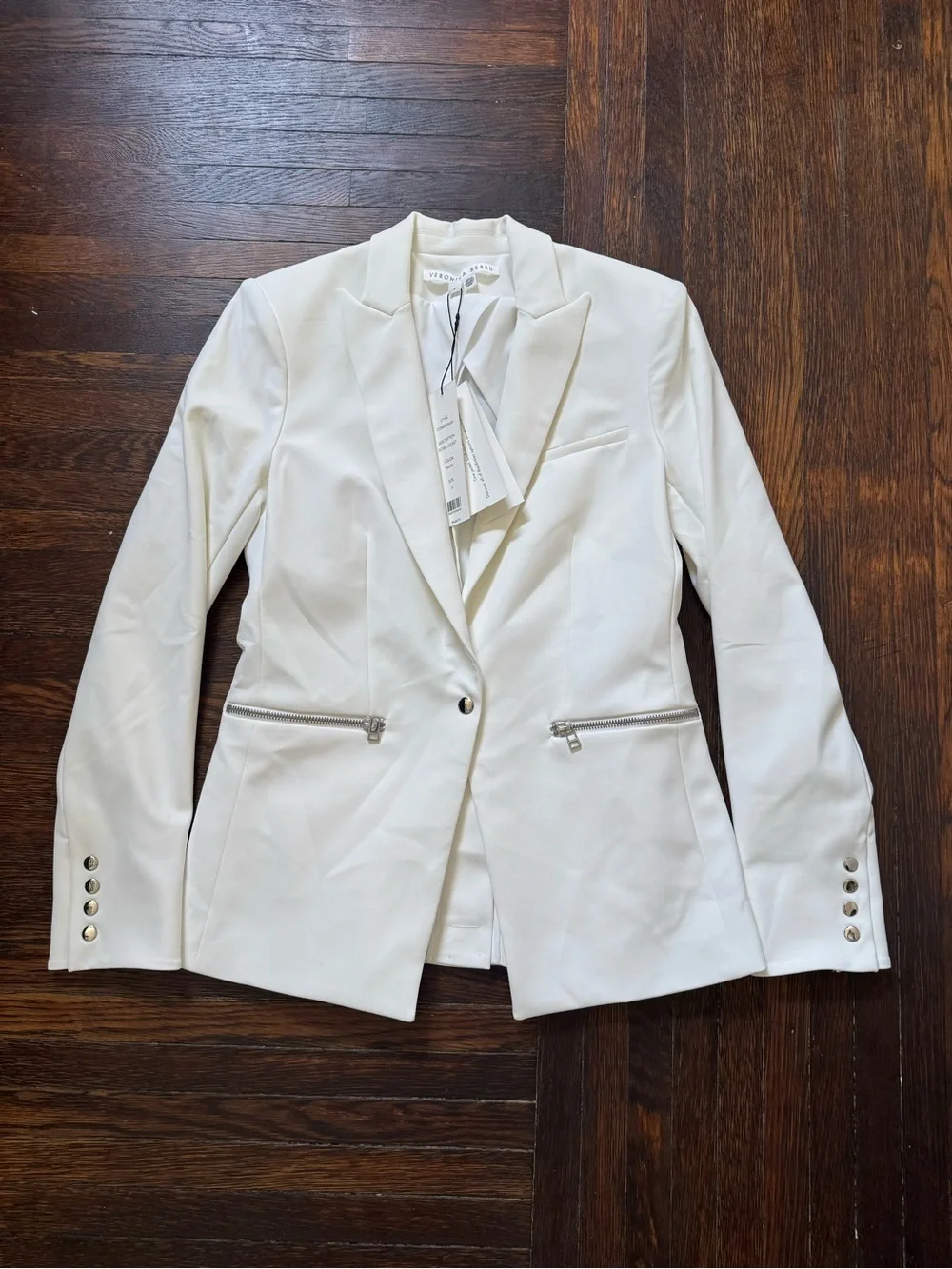 VERONICA BEARD White Tailored Blazer Jacket - Women's Smart Casual